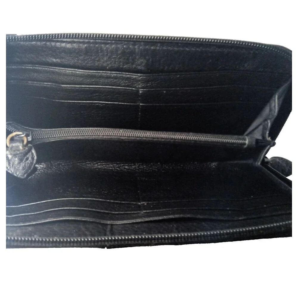 Vintage Brighton Wallet All Weather Leather Black & Brown